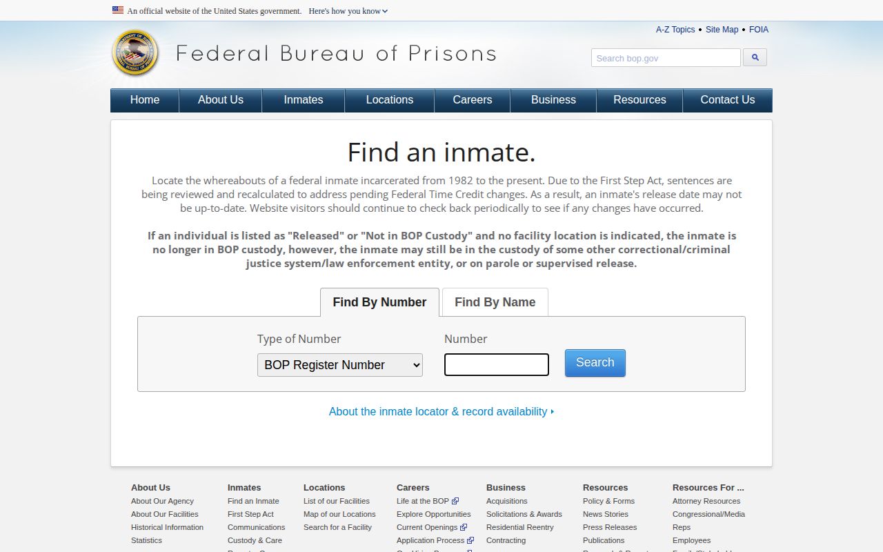Federal locator used for Marion County federal release records