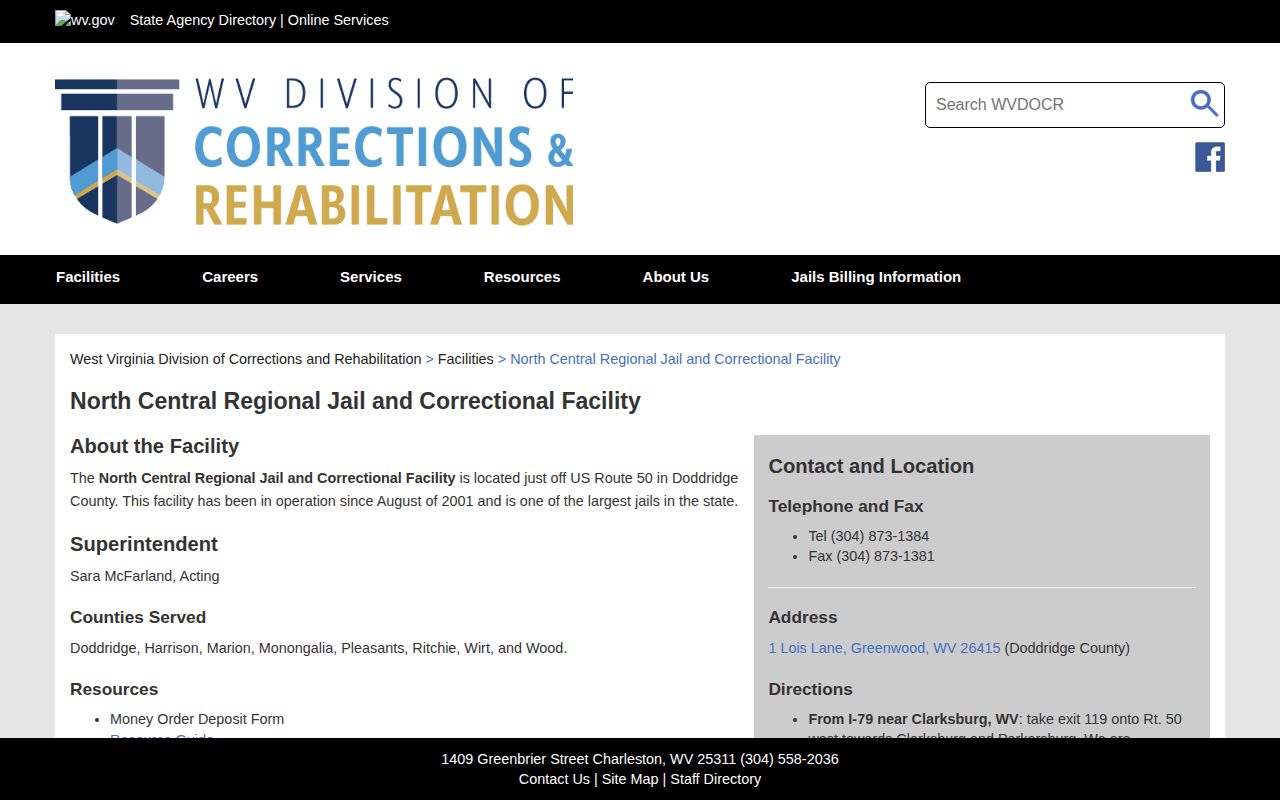 NCRJCF facility details for Marion County release records